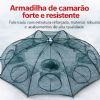 Covo Armadilha Guarda Chuva Para Camarão Lambari C/ 8 Bocas